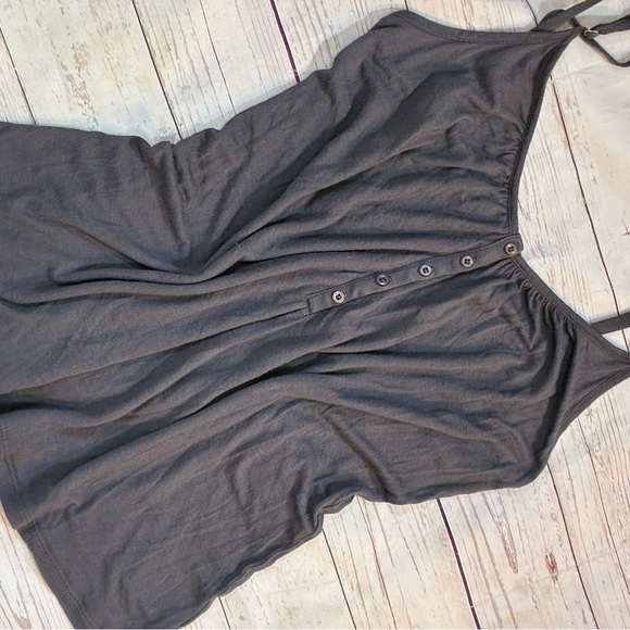 Joe's Jeans Medium Flowy V-neck Charcoal Sleeveless Tank Top Mock Button Down‎ - Picture 12 of 15